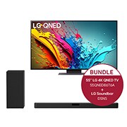 LG 55 Zoll LG QNED86 4K Smart TV + 2.1 Soundbar mit 400 Watt, 55QNED86T6A.DSN5