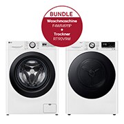 LG Waschmaschine (11 kg, 1.400 U./Min., EEK A) + Trockner Weiß (9 kg, EEK A+++) mit Dual Inverter Wärmepumpentechnologie, F4WR4911P.RT90V9W