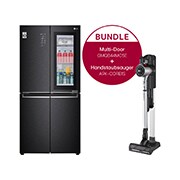 LG Multi-Door Kühlschrank mit InstaView Door-in-Door® (E, 530L,178,7cm hoch) und Handstaubsauger Fantasy Silver im Set | GMQ844MC5E.CORE1S, GMQ844MC5E.CORE1S