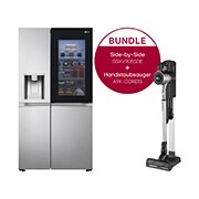 LG Side-by-Side Kühlschrank mit InstaView Door-in-Door® (E, 635L, 179 cm hoch ) und Handstaubsauger Fantasy Silver im Set | GSXV90BSDE.CORE1S, GSXV90BSDE.CORE1S