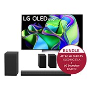 LG 48 Zoll LG 4K OLED evo TV C3 + 4.1 Soundbar DS40TR mit 400 Watt, OLED48C37LA.DS40TR