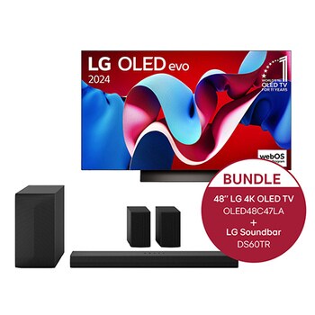 LG 48 Zoll LG OLED evo C4 4K Smart TV + 5.1 Soundbar DS60TR mit 440 Watt,  OLED48C47LA.DS60TR
