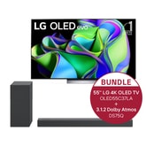 LG 55&quot; LG 4K OLED evo TV C3 + 3.1.2 Dolby Atmos® Soundbar mit 380 Watt, OLED55C37LA.DS75Q