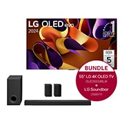 LG 55 Zoll LG OLED evo G4 4K Smart TV + 5.1.3 Dolby Atmos Soundbar mit 580 Watt , OLED55G48LW.DS80TR