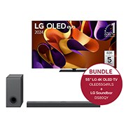 LG 55 Zoll LG OLED evo G4 4k Smart TV + 3.1.3 Dolby Atmos® Soundbar mit 480 Watt, OLED55G49LS.DS80QY