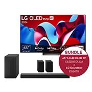 LG 65 Zoll LG OLED evo C4 4K Smart TV + 5.1 Soundbar DS60TR mit 440 Watt , OLED65C43LA.DS60TR