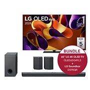 LG 65 Zoll LG OLED evo G4 4K Smart TV + 9.1.5 Dolby Atmos® Soundbar mit 810 Watt | kabelloser Subwoofer | 3-Way-Upfiring-Rücklautsprecher, OLED65G49LS.DS95QR