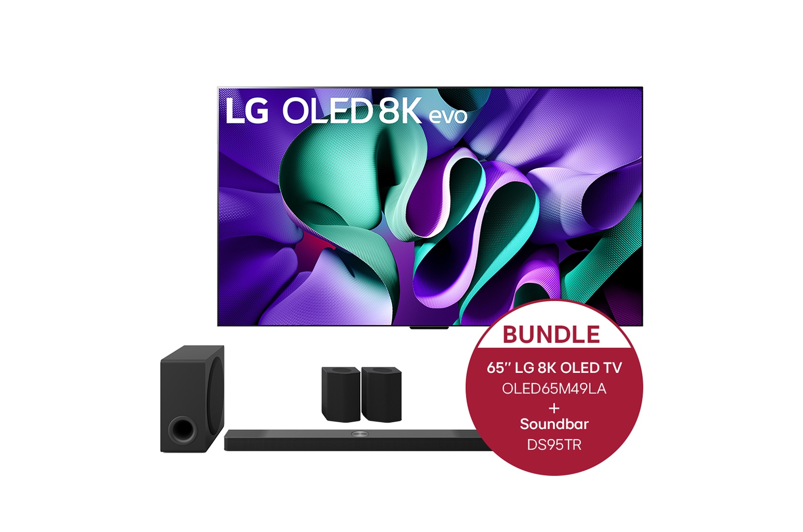 LG 65 Zoll LG OLED evo AI M4, weltweit erster TV mit kabelloser Video- und Audioübertragung in 4K 144 Hz + 9.1.5 Kanal LG TV Soundbar DS95TR mit Dolby Atmos, OLED65M49LA.DS95TR