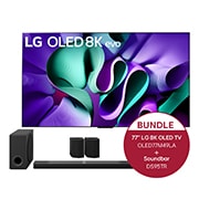 LG 77 Zoll OLED M4 4K Smart TV mit kabelloser Video- und Audioübertragung + 9.1.5 Kanal LG TV Soundbar DS95TR mit Dolby Atmos, OLED77M49LA.DS95TR