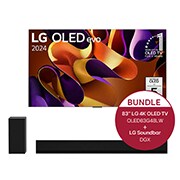 LG 83 Zoll LG OLED evo G4 4k Smart TV + 3.1 Dolby Atmos®️ Design-Soundbar mit 420 Watt, OLED83G48LW.DGX