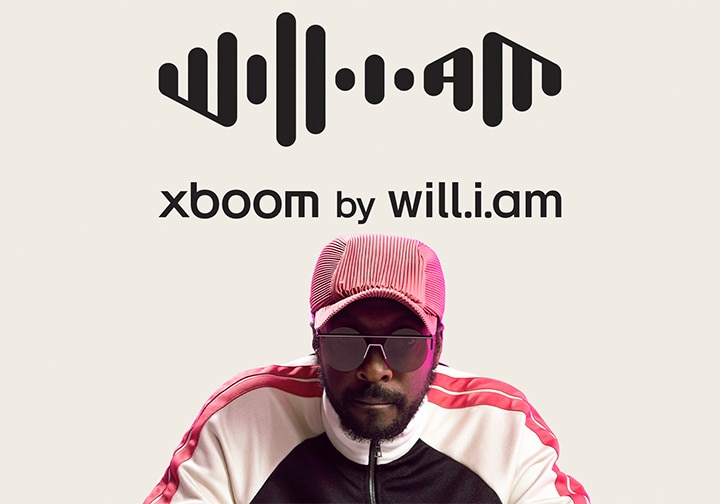 will.i.am's Bild mit xboom by will.i.am-Logo im Vordergrund