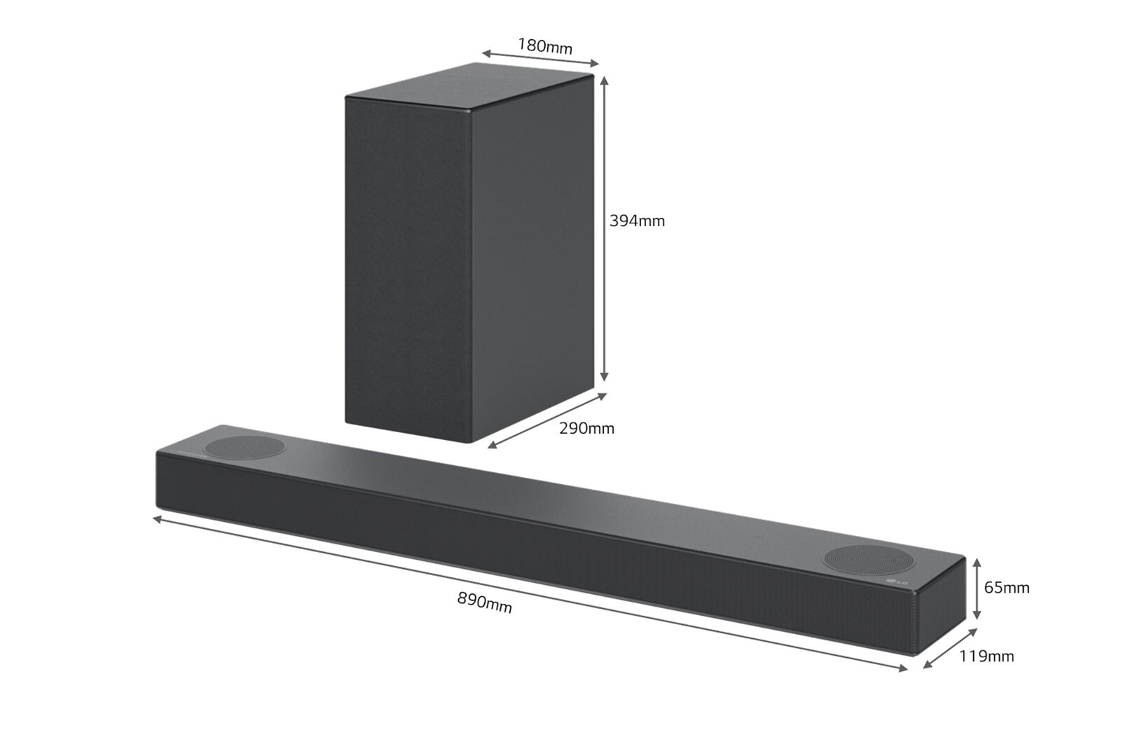 LG 3.1.2 Dolby Atmos® Soundbar mit 380 Watt | kabelloser Subwoofer, DS75Q