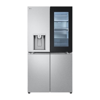 Vorderansicht des 638L & 179,2 cm großen InstaView® Multi-Door Kühlschranks Metal Sorbet GMG960MBEE