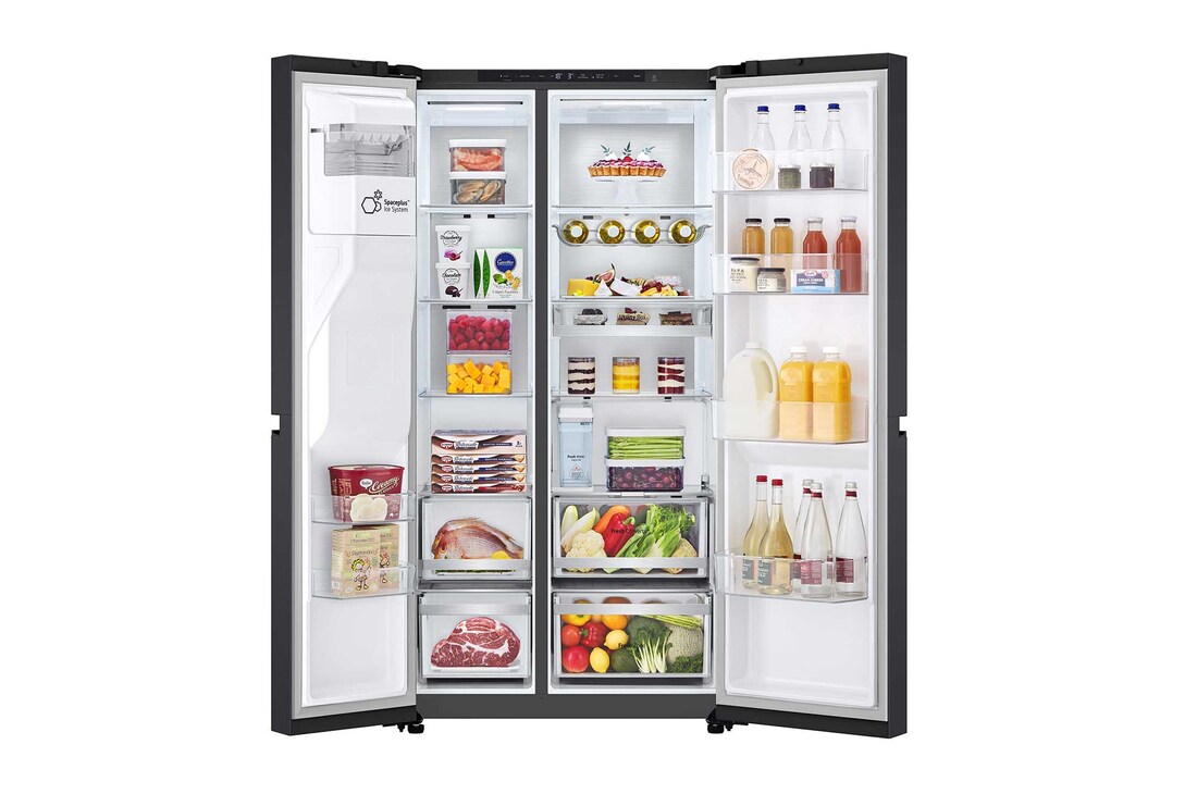 LG Side-by-Side Kühlschrank  (B, 623L, 179cm hoch) mit Eis-, Crushed Ice- und Wasserspender & internem Wassertank | GSLE91EVAB, GSLE91EVAB