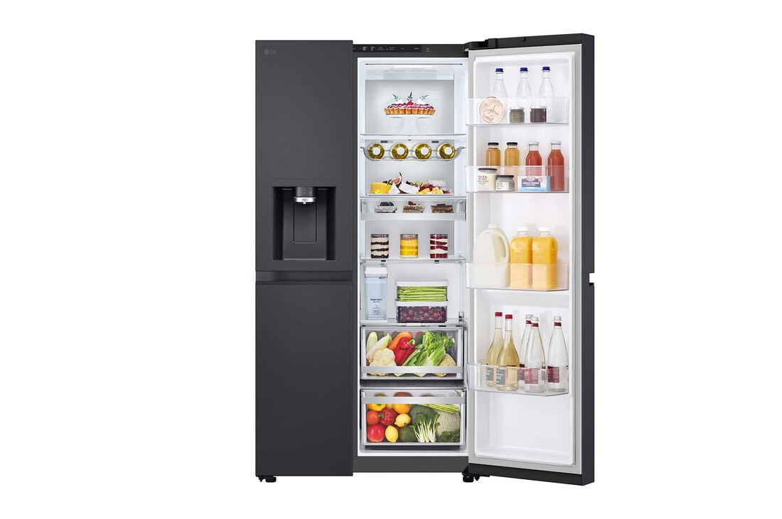 LG Side-by-Side Kühlschrank  (B, 623L, 179cm hoch) mit Eis-, Crushed Ice- und Wasserspender & internem Wassertank | GSLE91EVAB, GSLE91EVAB