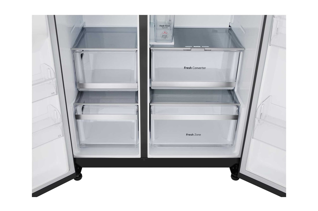 LG Side-by-Side Kühlschrank  (B, 623L, 179cm hoch) mit Eis-, Crushed Ice- und Wasserspender & internem Wassertank | GSLE91EVAB, GSLE91EVAB