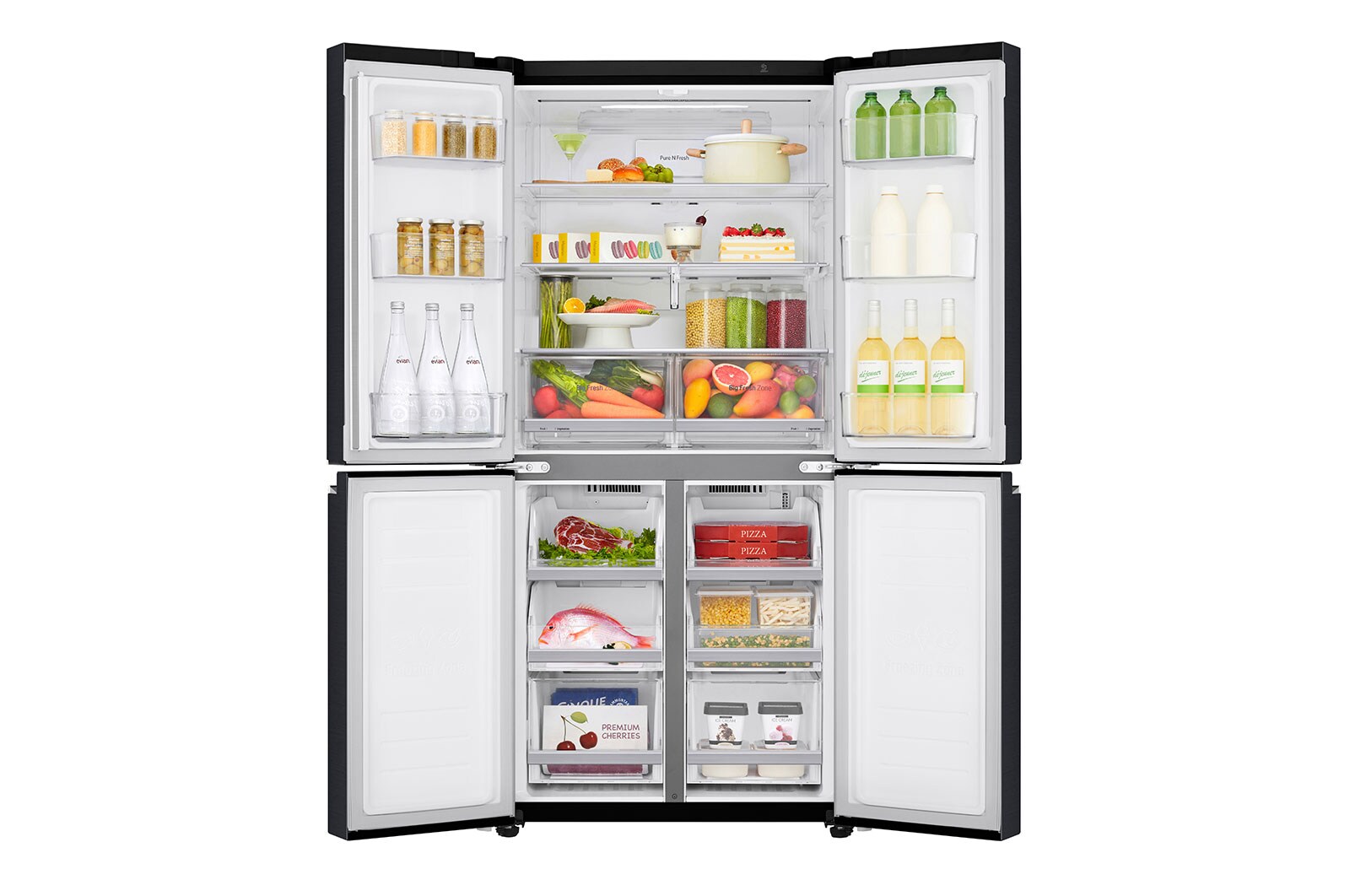 LG SLIM Multi-Door Kühlschrank (E, 530L, 178,7 cm hoch) mit Eis-, Crushed Ice- und Wasserspender & internem Wassertank | GMB844MC4E, GMB844MC4E