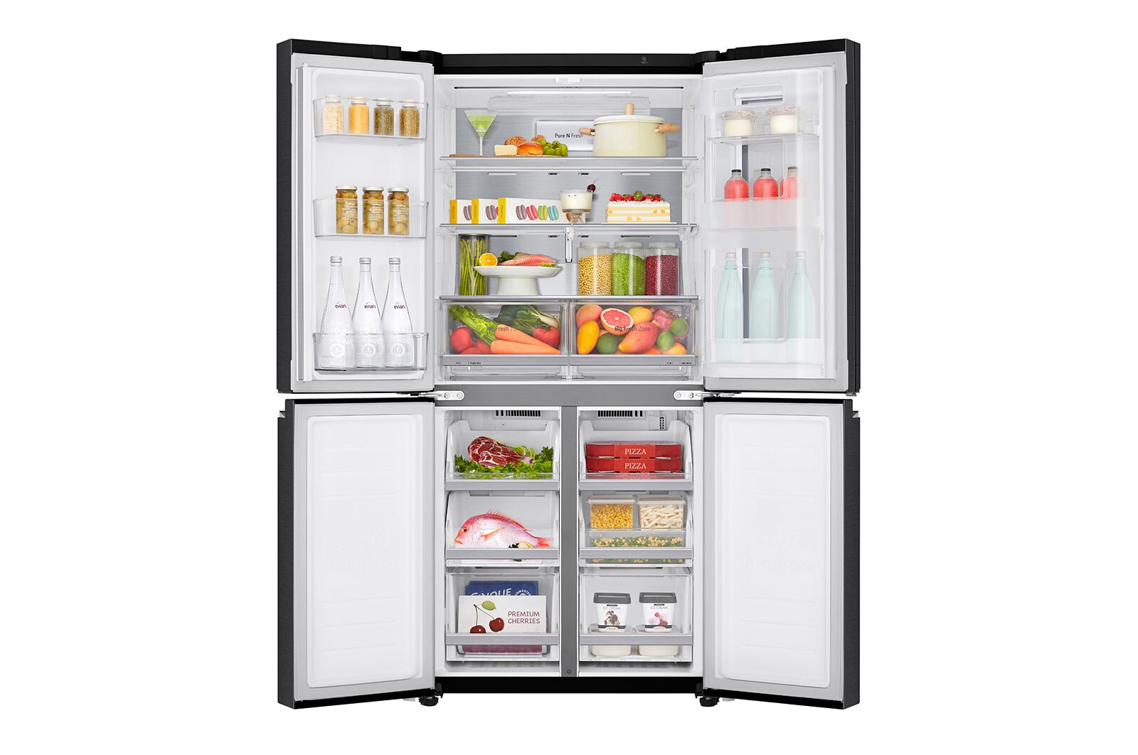 LG Slim Multi-Door Kühlschrank mit InstaView® (E, 530L, 178,7 cm hoch) | GMQ844MC5E, GMQ844MC5E