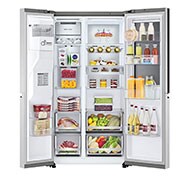 LG Side-by-Side Kühlschrank mit InstaView Door-in-Door® (E, 635L, 179 cm hoch ) mit Eis-, Crushed Ice- und Wasserspender, Festwasseranschluss & Craft Ice | GSXV90BSDE, GSXV90BSDE