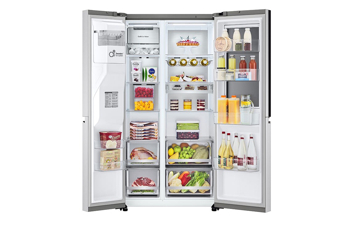 LG Side-by-Side Kühlschrank mit InstaView Door-in-Door® (E, 635L, 179 cm hoch ) mit Eis-, Crushed Ice- und Wasserspender, Festwasseranschluss & Craft Ice | GSXV90BSDE, GSXV90BSDE