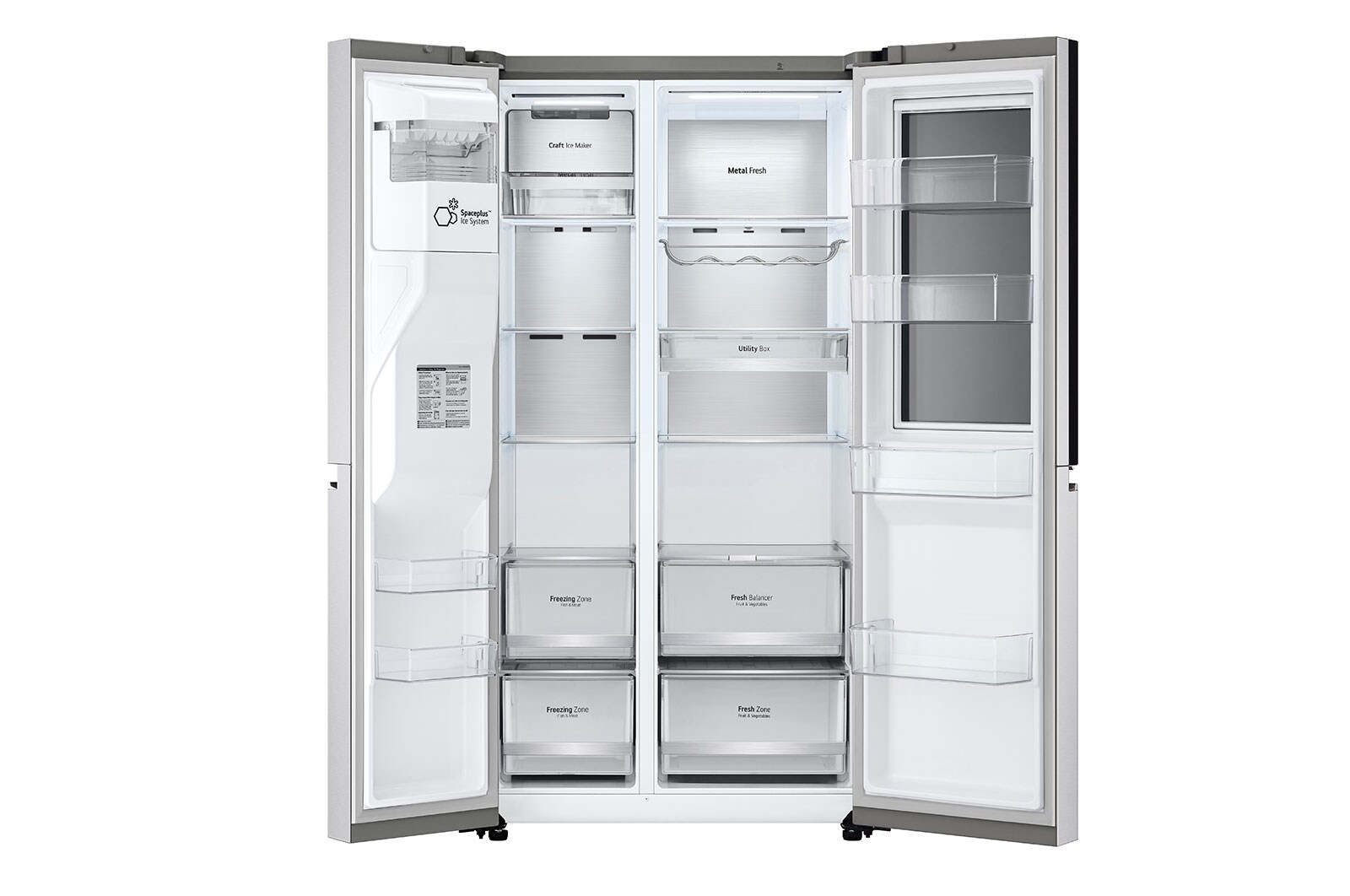 LG Side-by-Side Kühlschrank mit InstaView Door-in-Door® (E, 635L, 179 cm hoch ) mit Eis-, Crushed Ice- und Wasserspender, Festwasseranschluss & Craft Ice | GSXV90BSDE, GSXV90BSDE