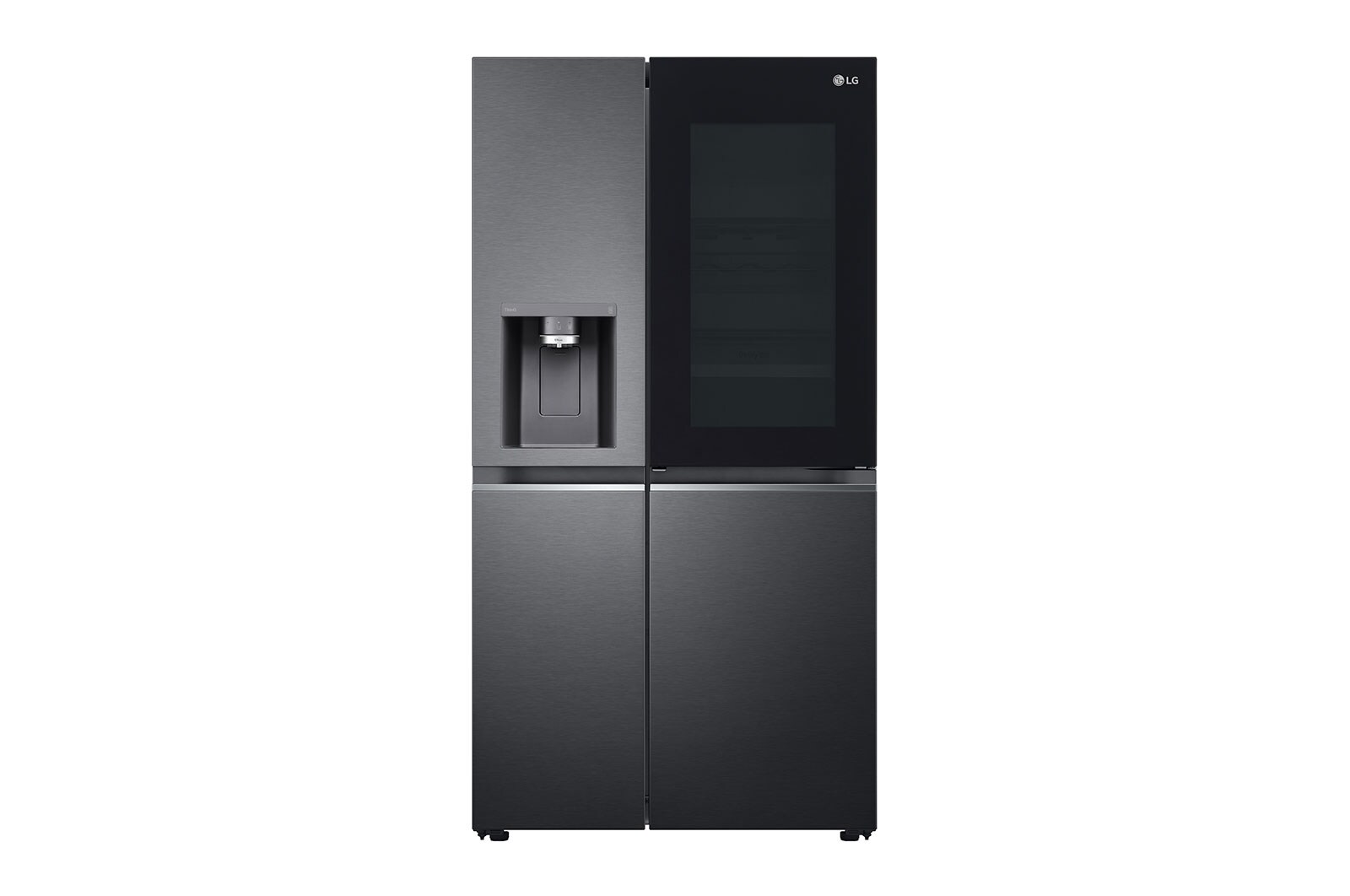 LG Side-by-Side Kühlschrank mit InstaView Door-in-Door® (E, 635L, 179cm hoch) mit Eis-, Crushed Ice- und Wasserspender, Festwasseranschluss & Craft Ice | GSXV90MCDE, GSXV90MCDE