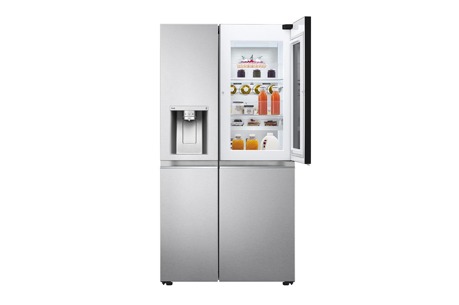 LG Side-by-Side Kühlschrank mit InstaView Door-in-Door® (E, 635L, 179cm hoch) mit Eis-, Crushed Ice- und Wasserspender & internem Wassertank | GSXV91BSAE , GSXV91BSAE