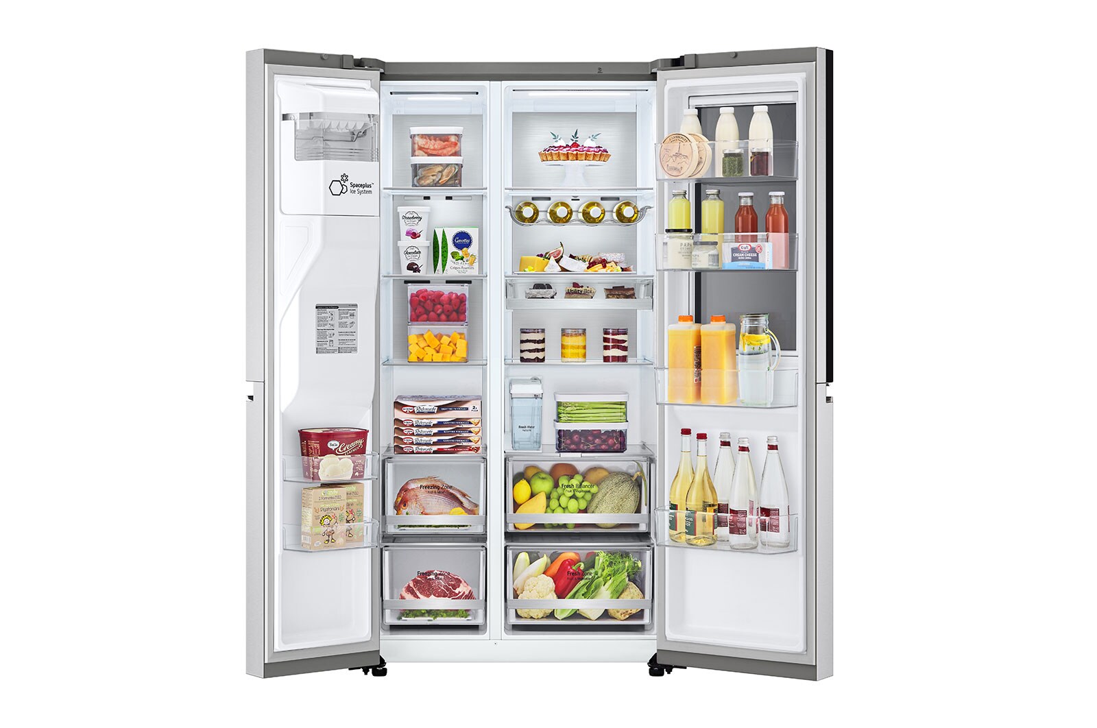 LG Side-by-Side Kühlschrank mit InstaView Door-in-Door® (E, 635L, 179cm hoch) mit Eis-, Crushed Ice- und Wasserspender & internem Wassertank | GSXV91BSAE , GSXV91BSAE