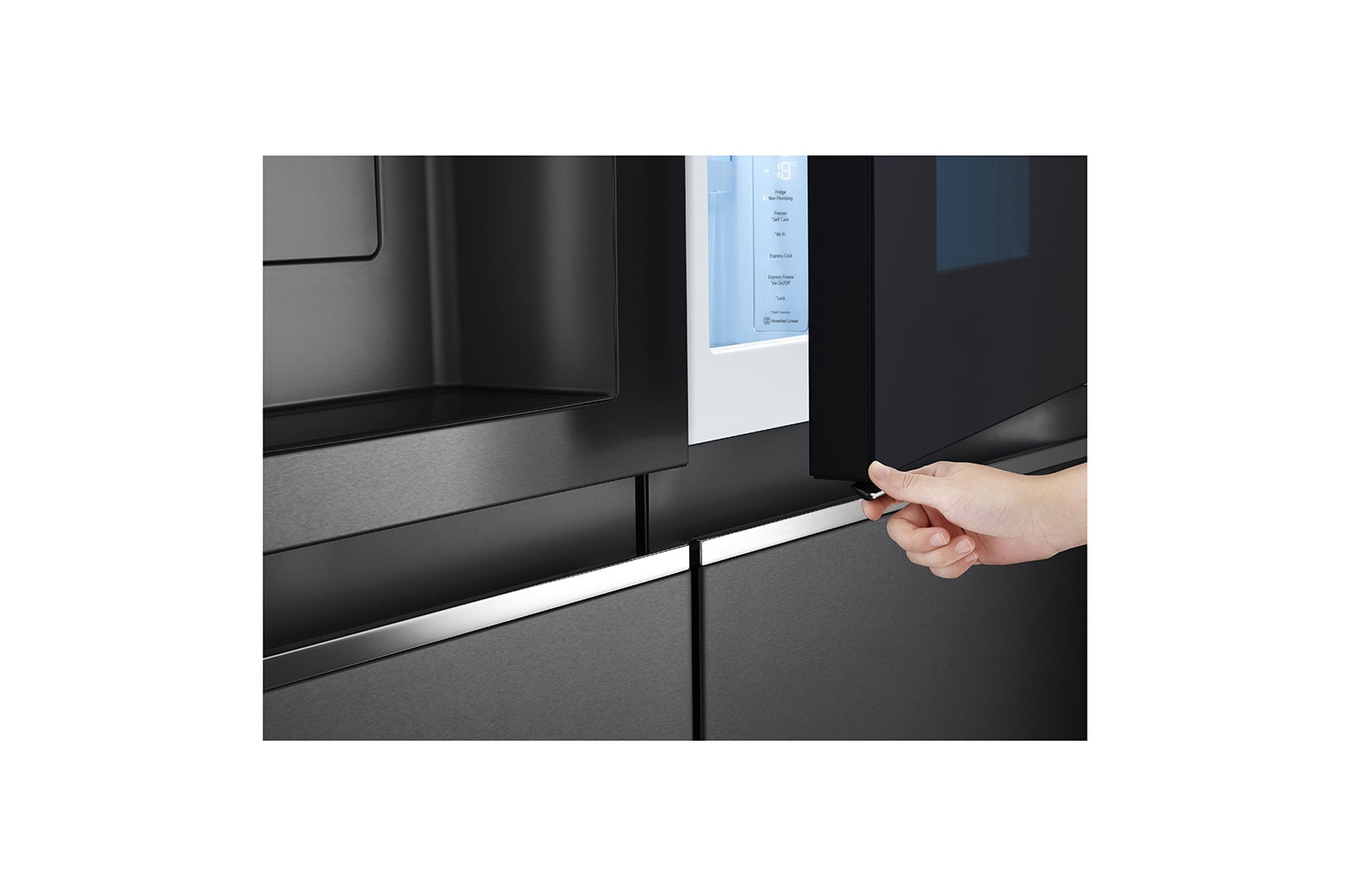 LG Side-by-Side Kühlschrank mit InstaView Door-in-Door® (E, 635L, 179cm hoch) mit Eis-, Crushed Ice- und Wasserspender & internem Wassertank | GSXV91MCAE , GSXV91MCAE