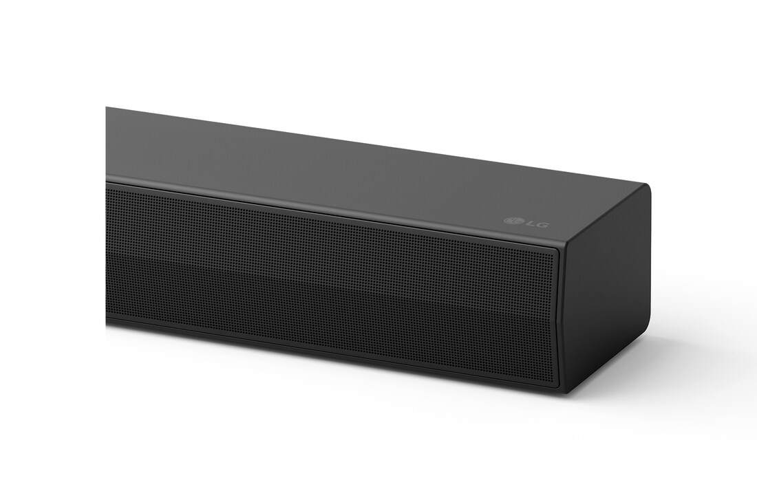 Frontansicht auf die Seitenecke der LG Soundbar DS60TR