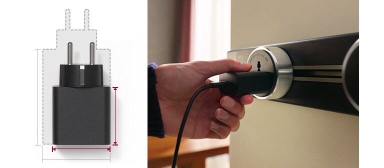 Der kleinere Adapter ist mit dem gram verbunden.