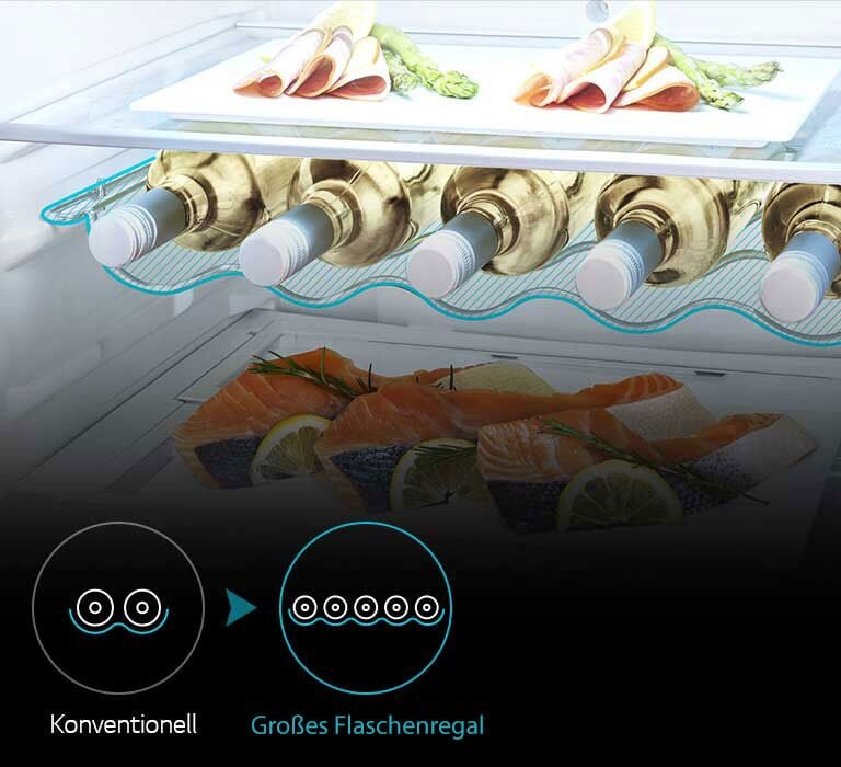 Großes Flaschenregal