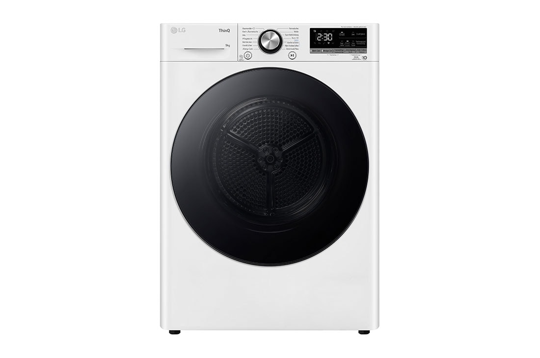 LG Trockner Weiß (9 kg, EEK A+++) mit Dual Inverter Wärmepumpentechnologie & selbstreinigendem Kondensator | RT90V9W, RT90V9W