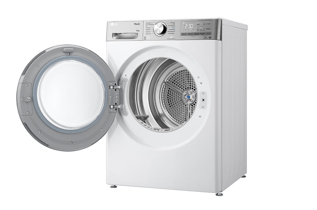 LG Trockner Weiß (C, 10 kg) mit Dual Inverter Wärmepumpentechnologie & selbstreinigendem Kondensator I V9A2XT, V9A2XT