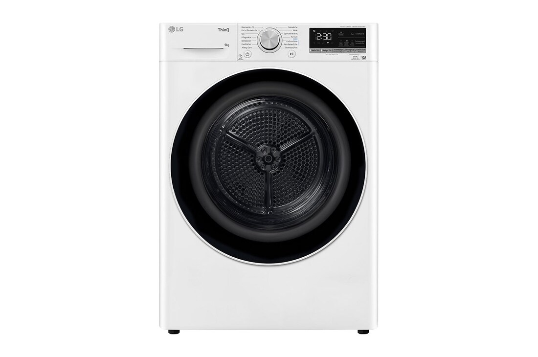 LG Trockner Weiß (A+++, 9 kg) mit Dual Inverter Wärmepumpentechnologie & selbstreinigendem Kondensator I V9R09TC, V9R09TC