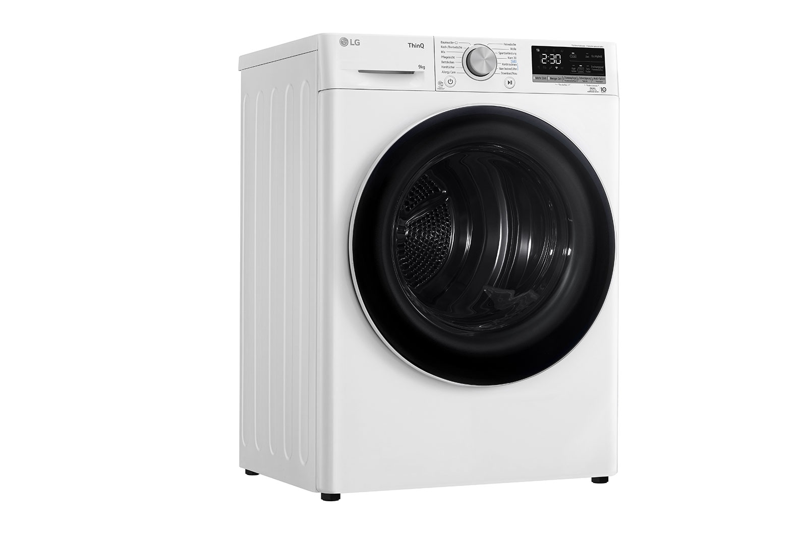 LG Trockner Weiß (A+++, 9 kg) mit Dual Inverter Wärmepumpentechnologie & selbstreinigendem Kondensator I V9R09TC, V9R09TC