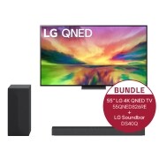 LG 55QNED826RE 55'' LG 4K QNED TV QNED82 & 2.1 Soundbar mit 300 Watt | kabelloser Subwoofer, 55QNED826RE.DS40Q