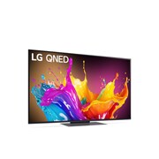 Leicht abgewinkelte Seitenansicht des LG QNED TV, QNED86