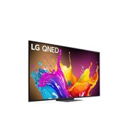 Leicht abgewinkelte Seitenansicht des LG QNED TV, QNED86