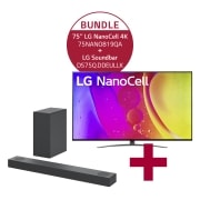 LG 75NANO819QA 75'' LG NanoCell 4K TV NANO81 & DS75Q 3.1.2 Dolby Atmos® Soundbar mit 380 Watt | kabelloser Subwoofer, 75NANO819QA.DS75Q