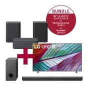 LG 86UR78006LB 86'' LG UHD TV UR78 & SPQ8-S 2.0 Rücklautsprecher mit 140 Watt |  Kompatibel mit Soundbars DS90QY und DS80QY | Wireless-Anbindung &  DS90QY 5.1.3 Dolby Atmos® Soundbar mit 570 Watt | kabelloser Subwoofer, 86UR78-SPQ8.DS90QY