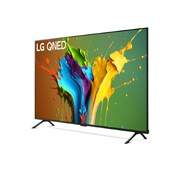 Leicht abgewinkelte Seitenansicht des LG QNED TV, QNED89