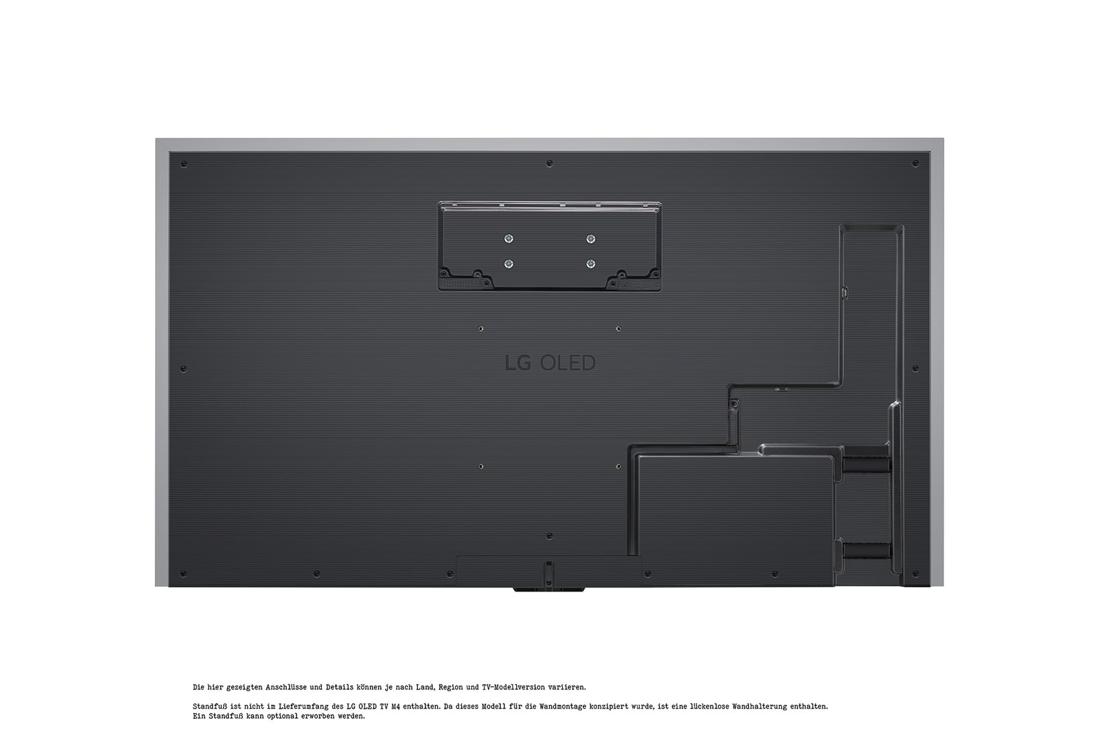 Nahaufnahme der ultra-schlanken Oberkante des LG OLED M4