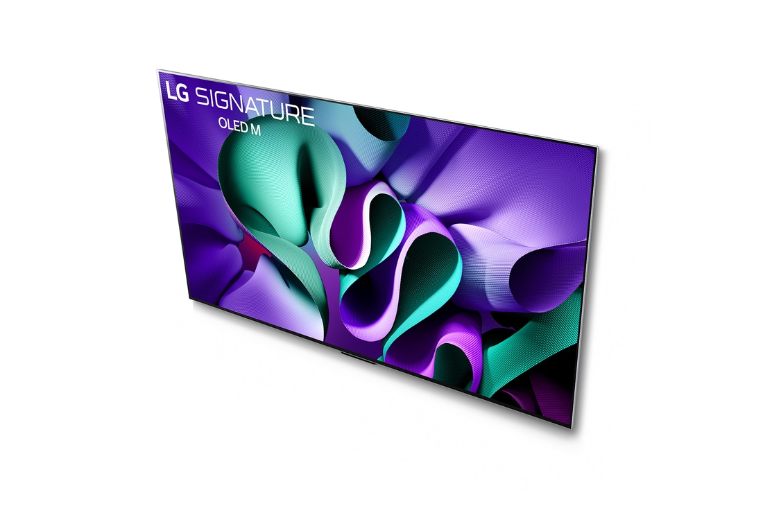 Rückansicht des LG OLED M4 auf dem Standfuß