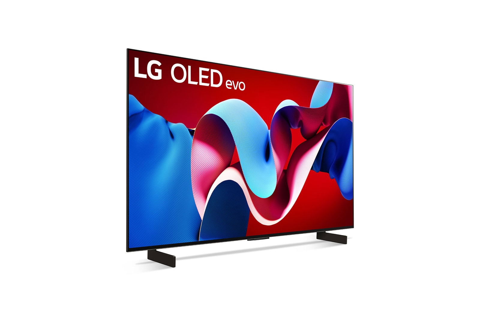 Nach rechts gerichtete Seitenansicht des LG OLED evo TV C4
