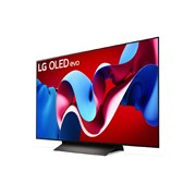 Nach links gerichtete Seitenansicht des LG OLED evo TV C4