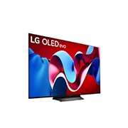 Nach rechts gerichtete Seitenansicht des LG OLED evo TV C4