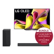 LG 77'' LG 4K OLED TV B3 & 2.1 Soundbar mit 300 Watt | kabelloser Subwoofer, OLED77B39LA.DS40Q