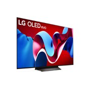 Nach rechts gerichtete Seitenansicht des LG OLED evo TV C4