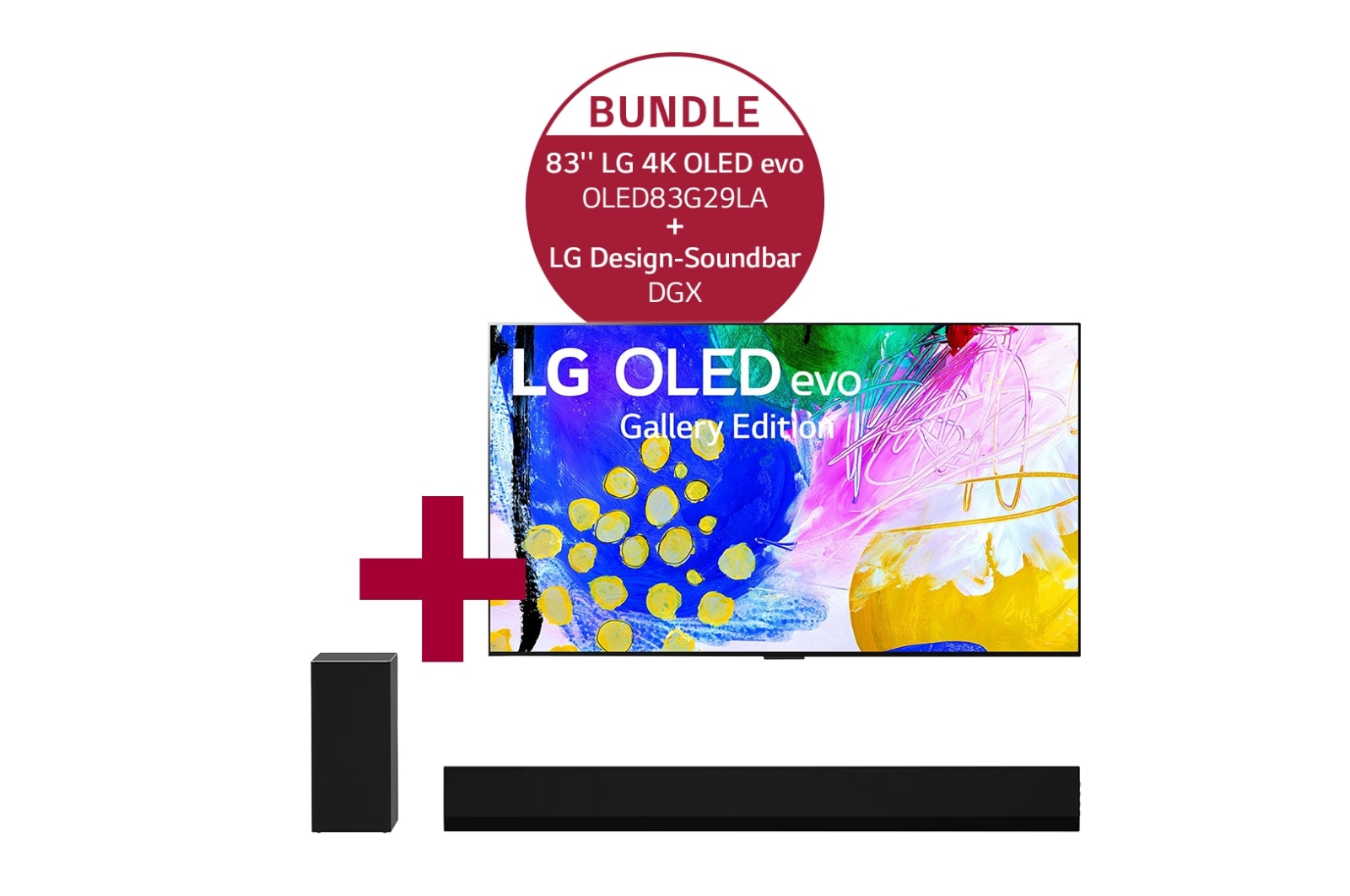 LG 83'' LG 4K OLED evo TV G2 OLED83G29LA & DGX 3.1 Dolby Atmos®️ Design-Soundbar mit 420 Watt | kabelloser Subwoofer, OLED83G29LA.DGX